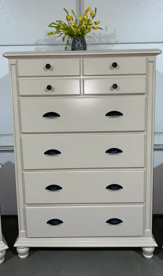 Hardwood Tall Dresser Cathedral Taupe & Black