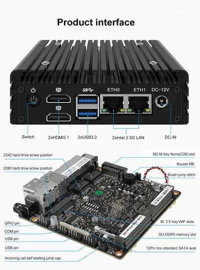 Topton 12th Gen X86 P5 Mini  PC Intel N150 DDR5 barebones, View more