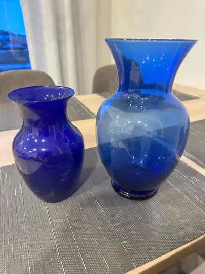 2 BLUE VASES, View more