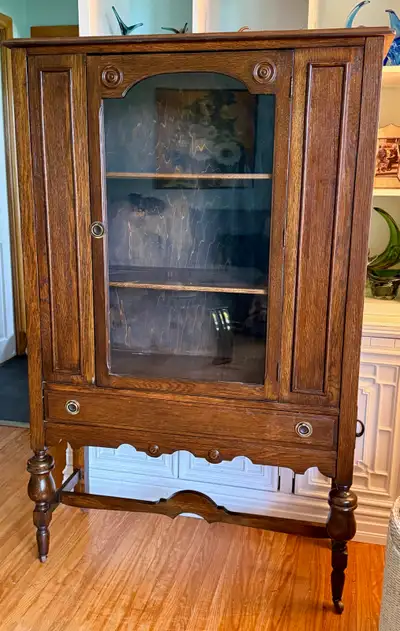 Antique Walnut Cabinet Hutch, View more