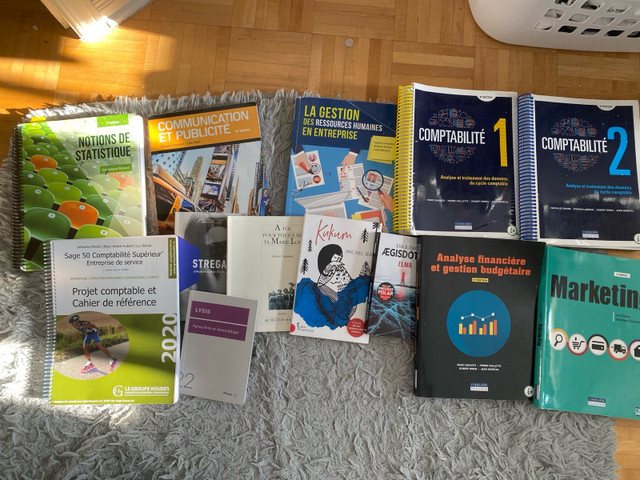 À VENDRE Livres de gestion de commerces et romans de français  dans Manuels  à Laval/Rive Nord