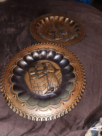 Vintage copper wall hangings 