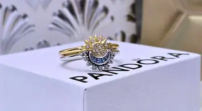 Jolies bagues Pandora  SOLEIL/LUNEscintillantes ... taille 7, View more