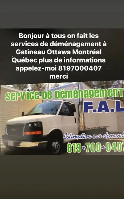 Service de transport, déménagement, View more