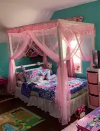 Single/twin metal canopy  bed frame
