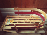 Wooden Children's SLED: 33 inch / with Rope / Made in Canada