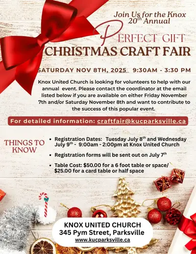 FREE ADMISSION - Knox's Perfect Gift" Christmas Craft Fair, View more