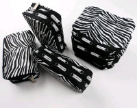 6 Zebra Print Zipper Pouches