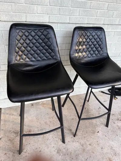 black leather stool, View more