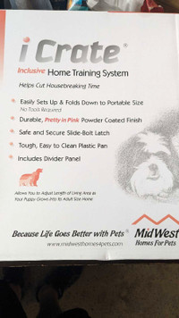 Folding dog crate.  I crate home training system 
