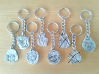 Key chains of various dog breeds