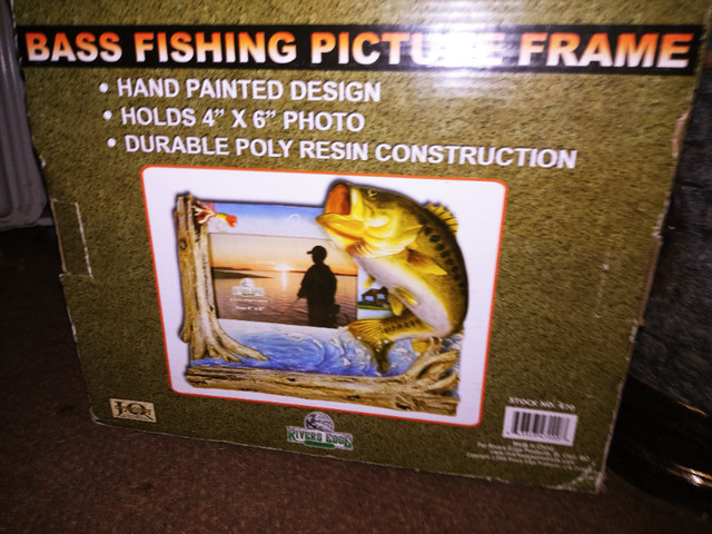 NEW  BASS FISHING  PICTURE  FRAME in Other in Sarnia