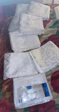 Brand New Assorted Set of 8 White Curtains