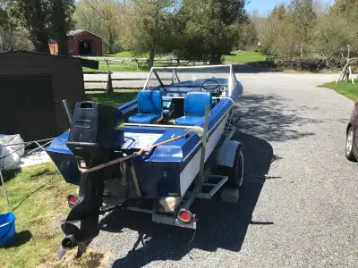 Johnston 60 HP boat and trailer in good condition ,located North of Napanee Will start showing the f...