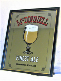 McDonnell Finest Ale, Edinburgh Pub Mirror,  Bar or Man Cave