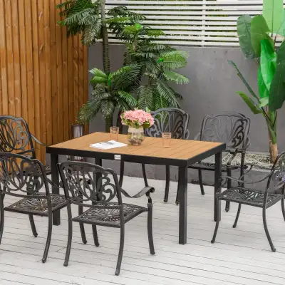 55" Aluminum Outdoor Dining Table for 6, Patio Rectangular Table, View more