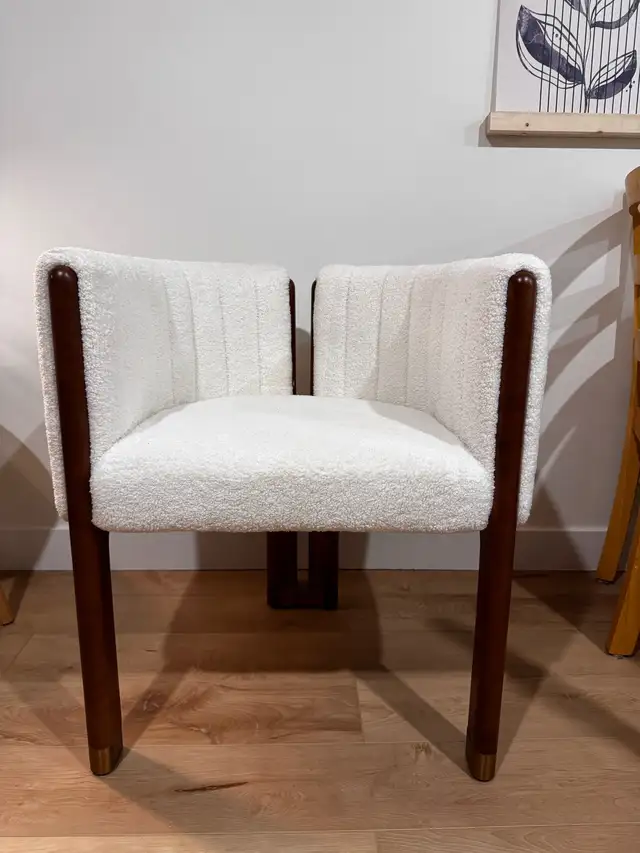Boucle MCM Barrel Accent Chair, Brand New Condition