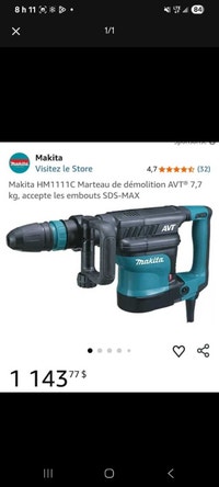 Marteau Démolisseur Makita HM1111C City of Montréal Greater Montréal Preview