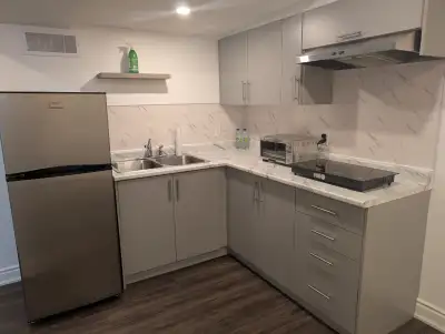 Private one bedroom one bathroom basement apartment.