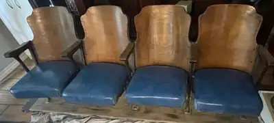 Four Vintage Theatre Chairs, View more