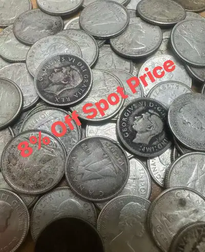 1966 (or earlier) Canada Silver Coins Dime 10 Cents - 80% Silver, View more