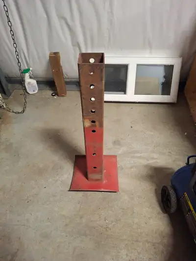 32 3/8" high Foot is 11 1/4" x 12" Top is 4"x4" tubing I'm in leduc County close to beaumont 780-eig...