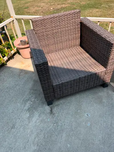 Let's try this again. Pair of Patio Chairs and Coffee Table, View more