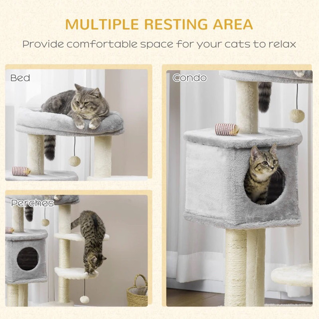 37" Cat Tree for Indoor Cats, Cat Tower in Accessories in Markham / York Region - Image 3