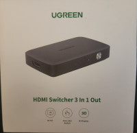 UGREEN HDMI switcher 3 inputs, 1 output with remote
