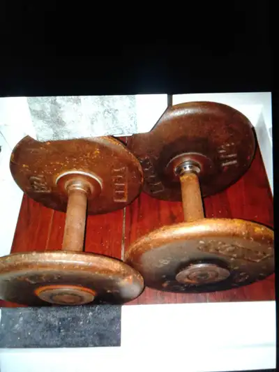 2x 15 pounds York welded dumbbells for $30 total , View more