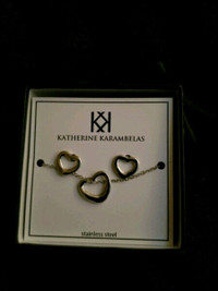 KATHERINE KARAMBELAS Heart Necklace  and Earrings set