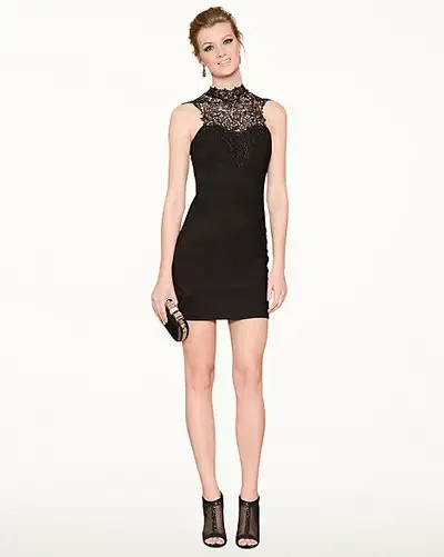 Black XS Sexy Lacy Cocktail Dress Le Chateau, View more