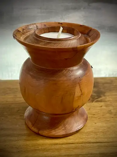 Hand-turned Wooden Tea Light Holder • Hardwood, View more
