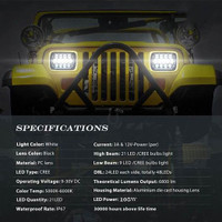 100w Headlight replacement Sealed Beams - Bright LED 5x7 6x7 4x