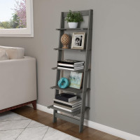 Lavish Home 5-Tier Ladder Bookshelf- Leaning Decorative Shelves