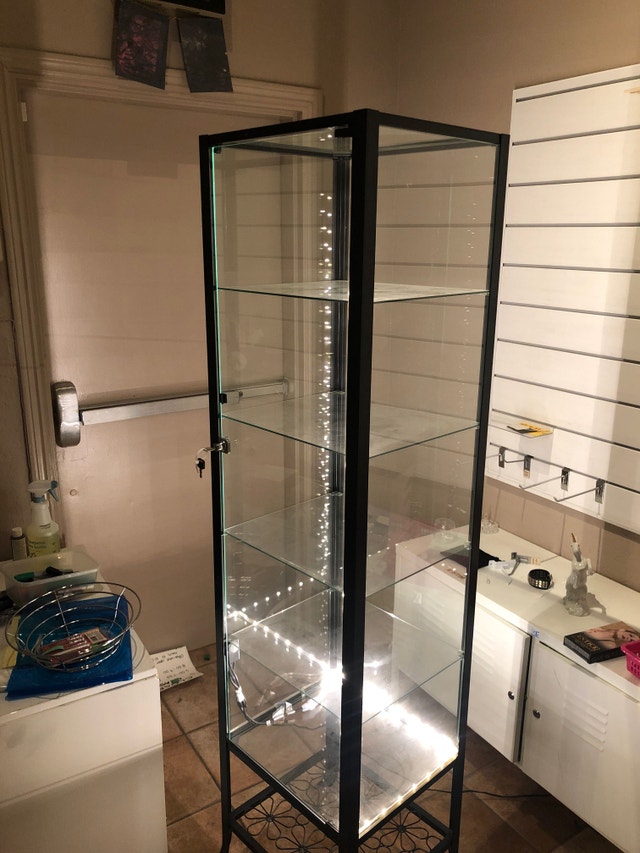 IKEA metal and glass locking display Hutches & Display