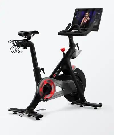 Used - Like New Peloton Bike Includes: size 9 women’s shoes & 3lb weights! Installed an Amazon swive...