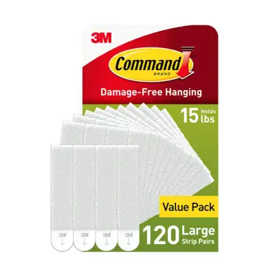 Command Large Picture Hanging Strips, 120 White Adhesive Pairs, View more