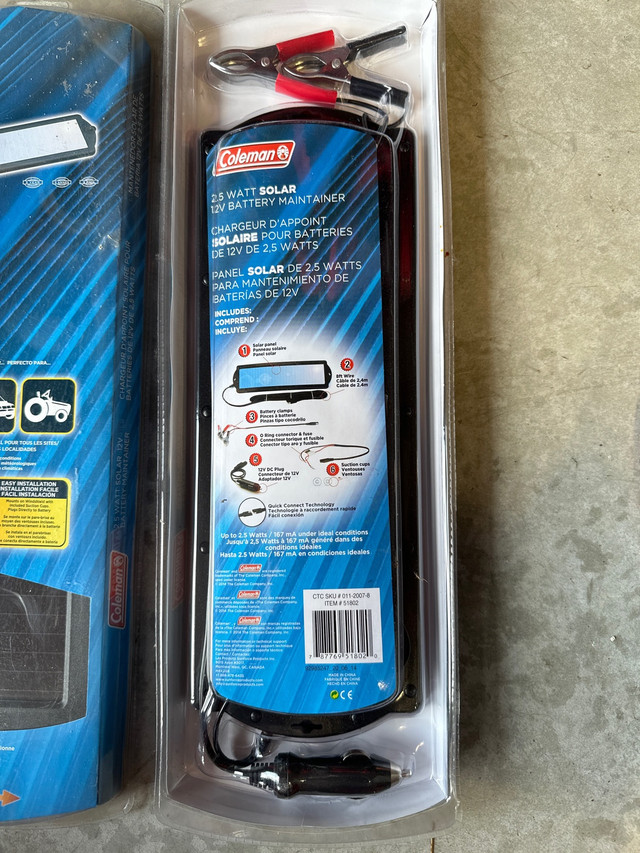 2 Coleman Solar 12v Battery Maintainers NEVER USED in RVs & Motorhomes in Red Deer - Image 2