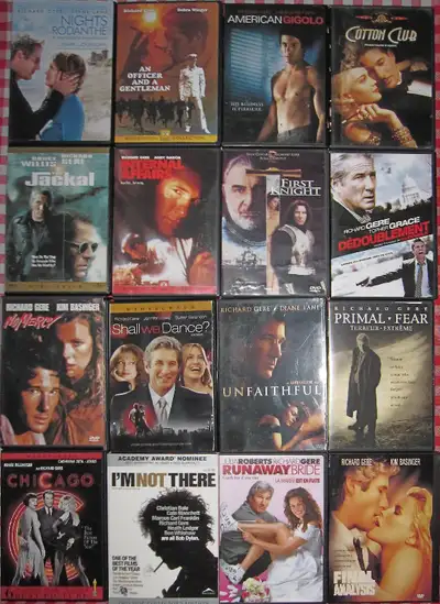 16 films Richard Gere # 01 1 - Le Temps D'Un Ouragan 2 - An Officer And A Gentleman 3 - American Gig...