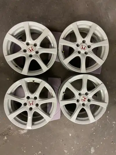 Set of 4 / four Honda Civic Type R / CTR style rims 17" diameter x 7.5" width 5 bolt x 114mm pattern...
