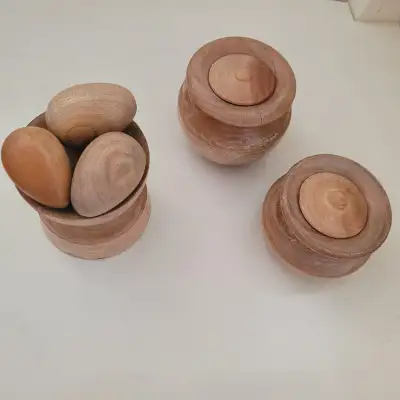 New wooden 8 pieces toys eggs with pots, View more