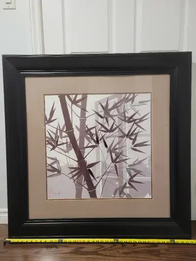 Framed Oriental Bamboo Abstract Artwork Image, View more