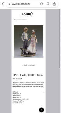 Lladro One Two Three Figurine.Mint Condition In Original Box
