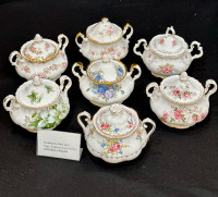 Multiple Royal Albert patterns Sugar bowls with lids- Vintage Bo