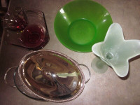Flask, Bowls, Christmas dishes