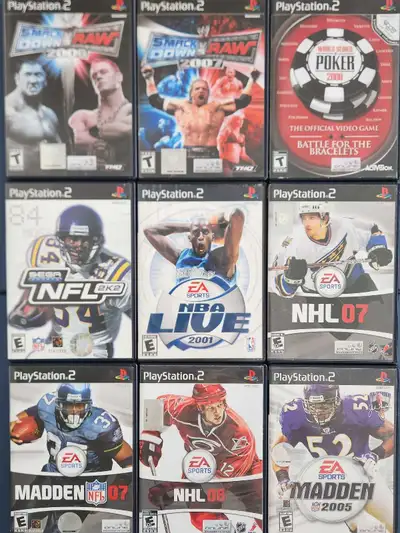 Playstation 2 games $5 each or $15 for 4 Smack Down Vs Raw 2006 Smack Down Vs Raw 2007 World Series...