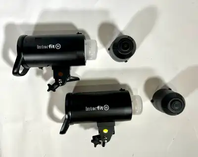 STUDIO PHOTOGRAPHY STROBES x 2 - INTERFIT S1 AC/DC HSS TTL MINT, View more