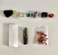 Selenite Crystal-7 Chakra Healing Gem Stone Set