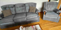 3 seating couch with matching rocker chair 